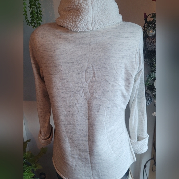 Sonoma White Sherpa Lined Turtleneck Sweatshirt M - Picture 6 of 7